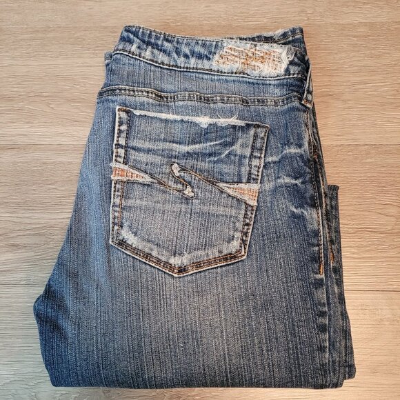 Silver Jeans Sz 30 Brianna Bootcut Plaid Detail Stitch Pockets Mid Rise Western - Picture 1 of 11